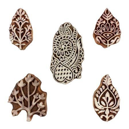 Set of 5 Piece New Mix Wooden Printing Blocks